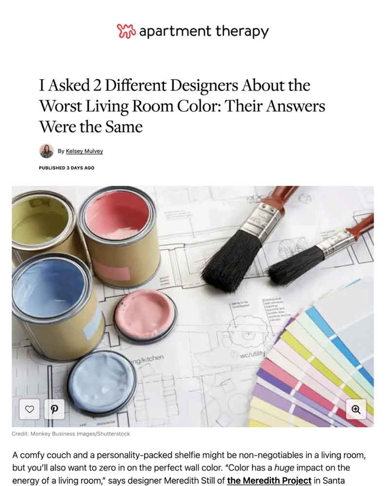 Tracy Morris Design in Apartment Therapy Online