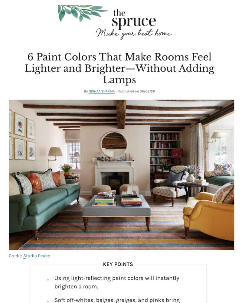 Tracy Morris Design in The Spruce - 6 Paint Colors That Make Rooms Feel Lighter and Brighter—Without Adding Lamps