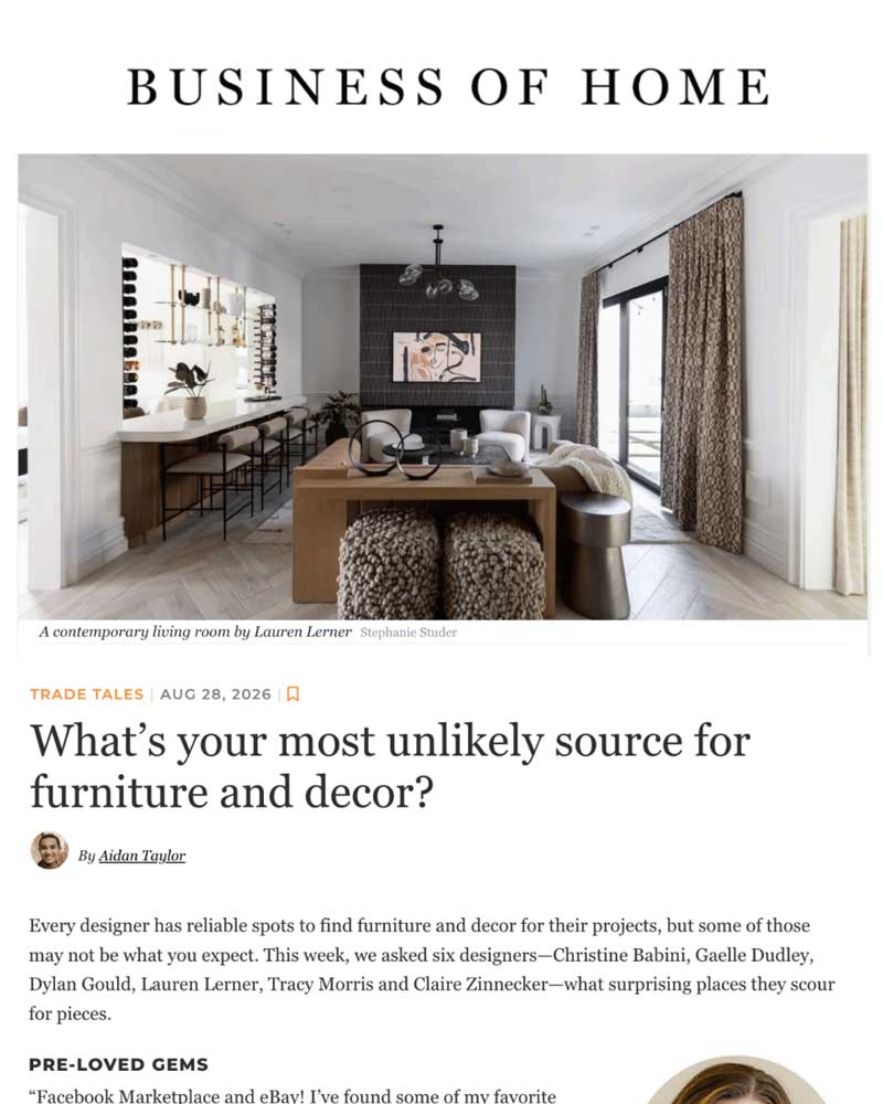 Business of Home - unlikely source for furniture and decor